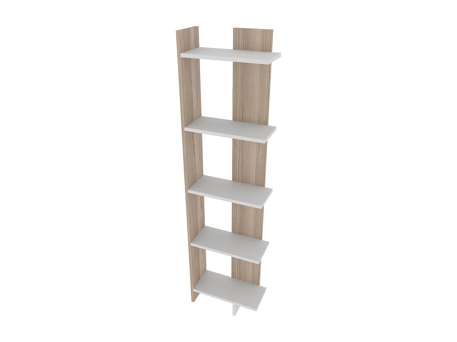 Decorotika Alice 5-tier Corner Bookcase Bookshelf Display Stand - 45 cm W x 19.6 cm D x 170 cm H