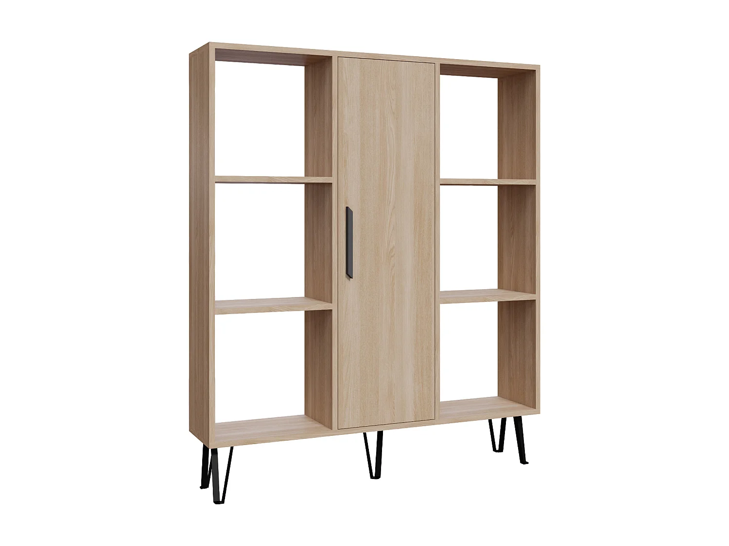 Peoria Bibliothèque à 6 Etagères Ouvertes Armoire Rangement Classique (Chêne et Chêne)