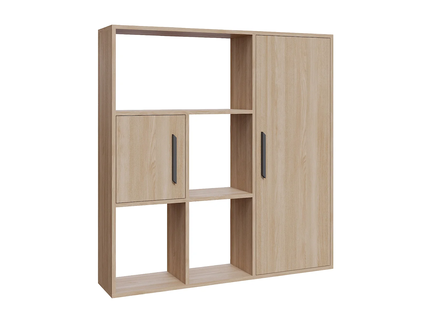 Ridge 124 cm H Bibliothèque Étagères Ouvertes et Armoires (Chêne)