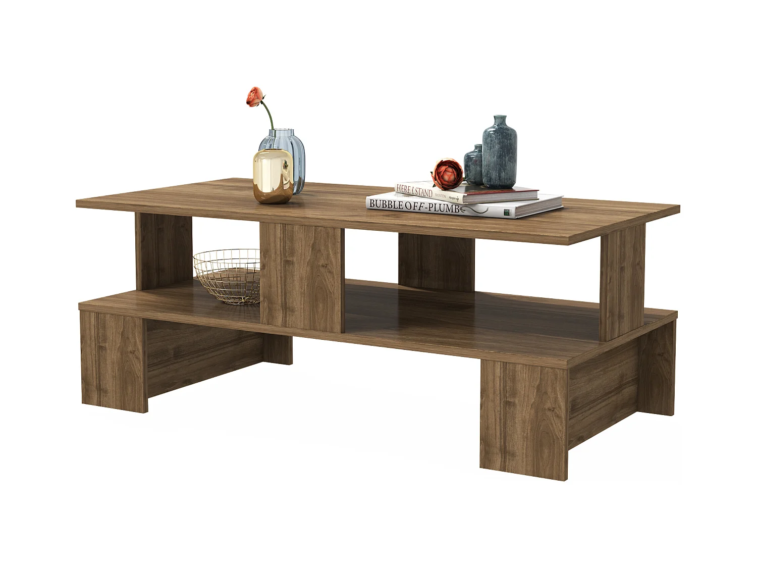 Esteban Bibliothèque Design Géométrique de 156 cm Hauteur (Noir)