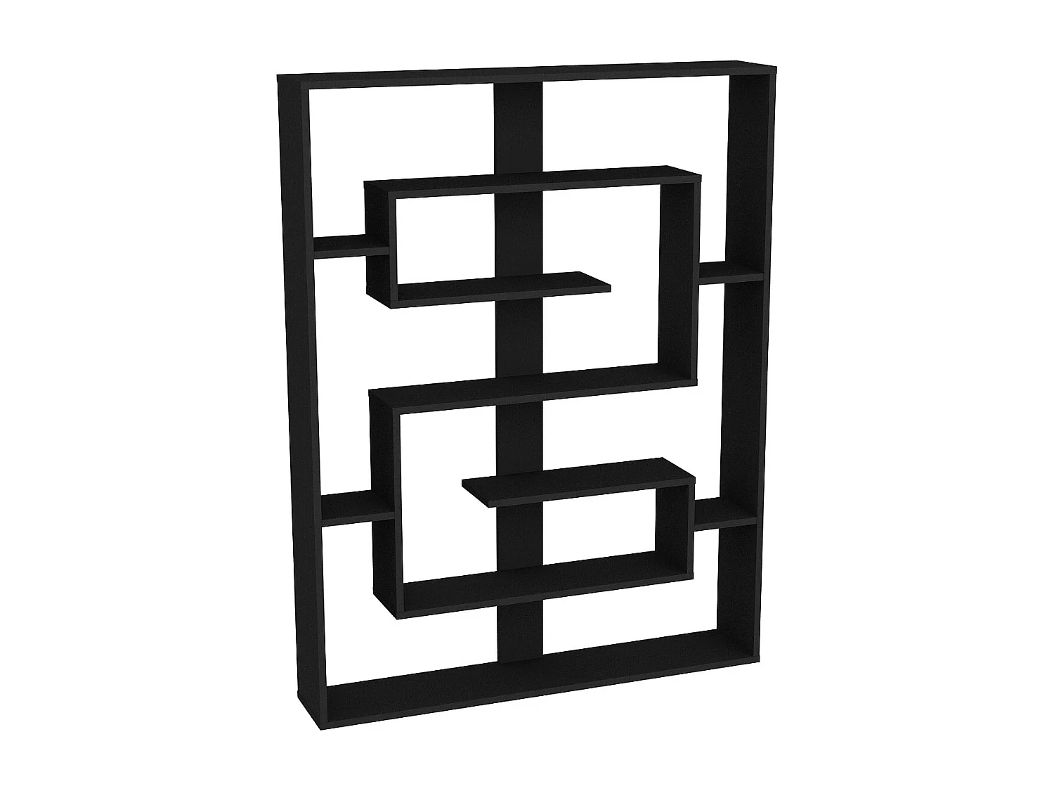 Esteban Bibliothèque Design Géométrique de 156 cm Hauteur (Noir)