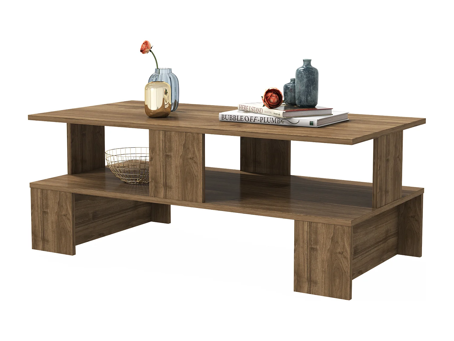 Esteban Bibliothèque Design Géométrique de 156 cm Hauteur (Noir)