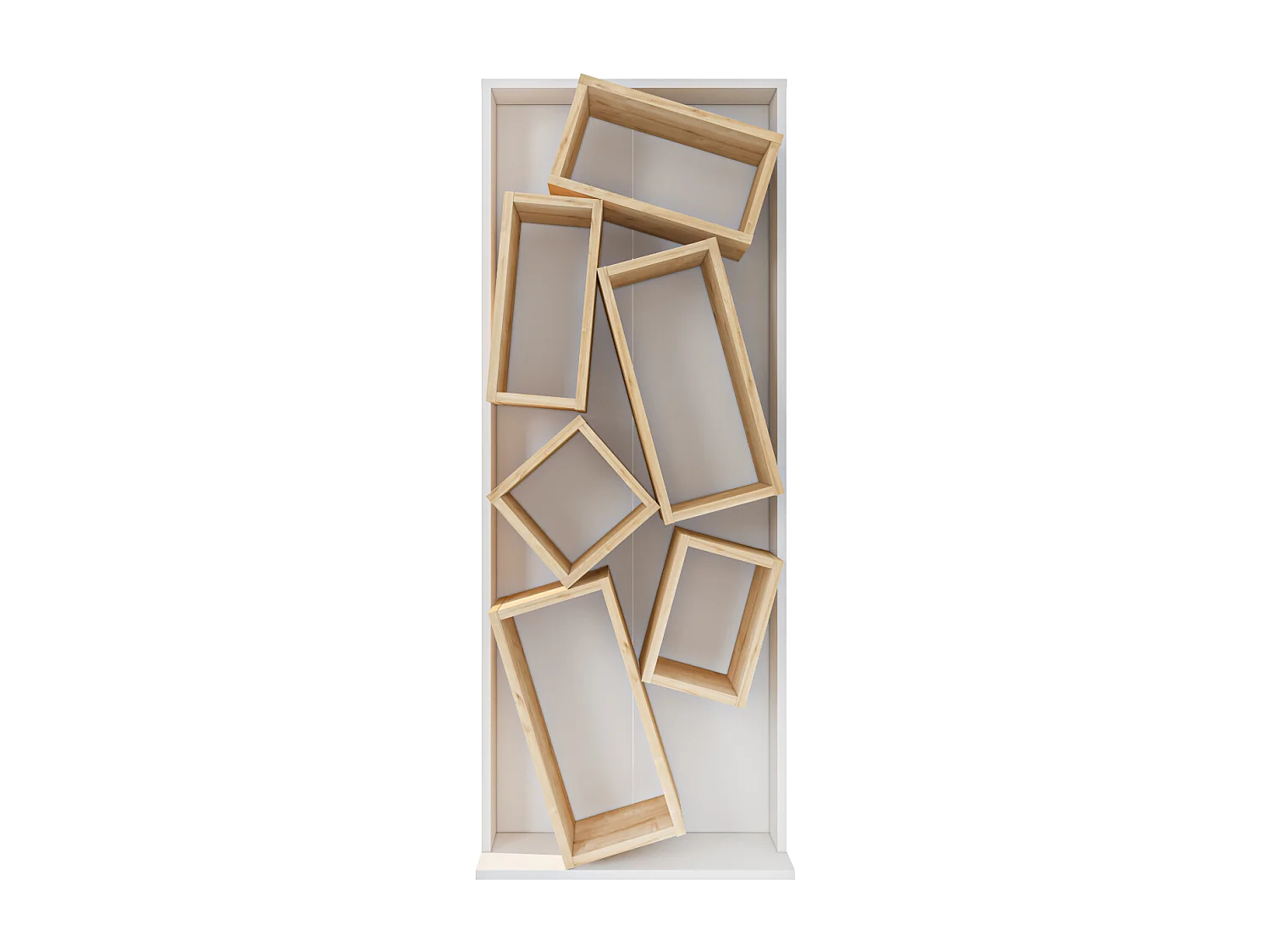 Carmen Bibliothèque Design Géométrique (Blanc et Chêne)