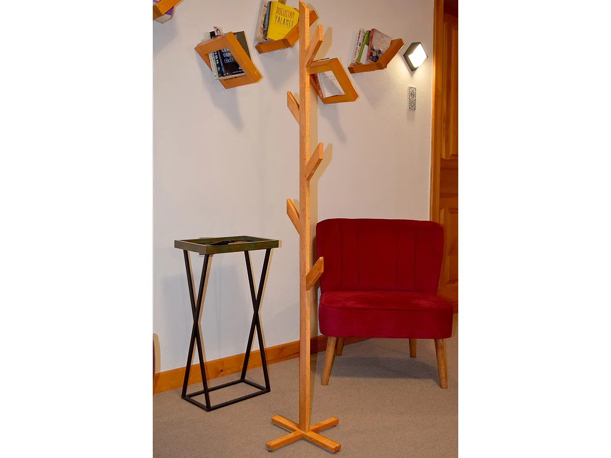 Arbrano 162 cm Portemanteu sur Pied, Fait-main et en Bois