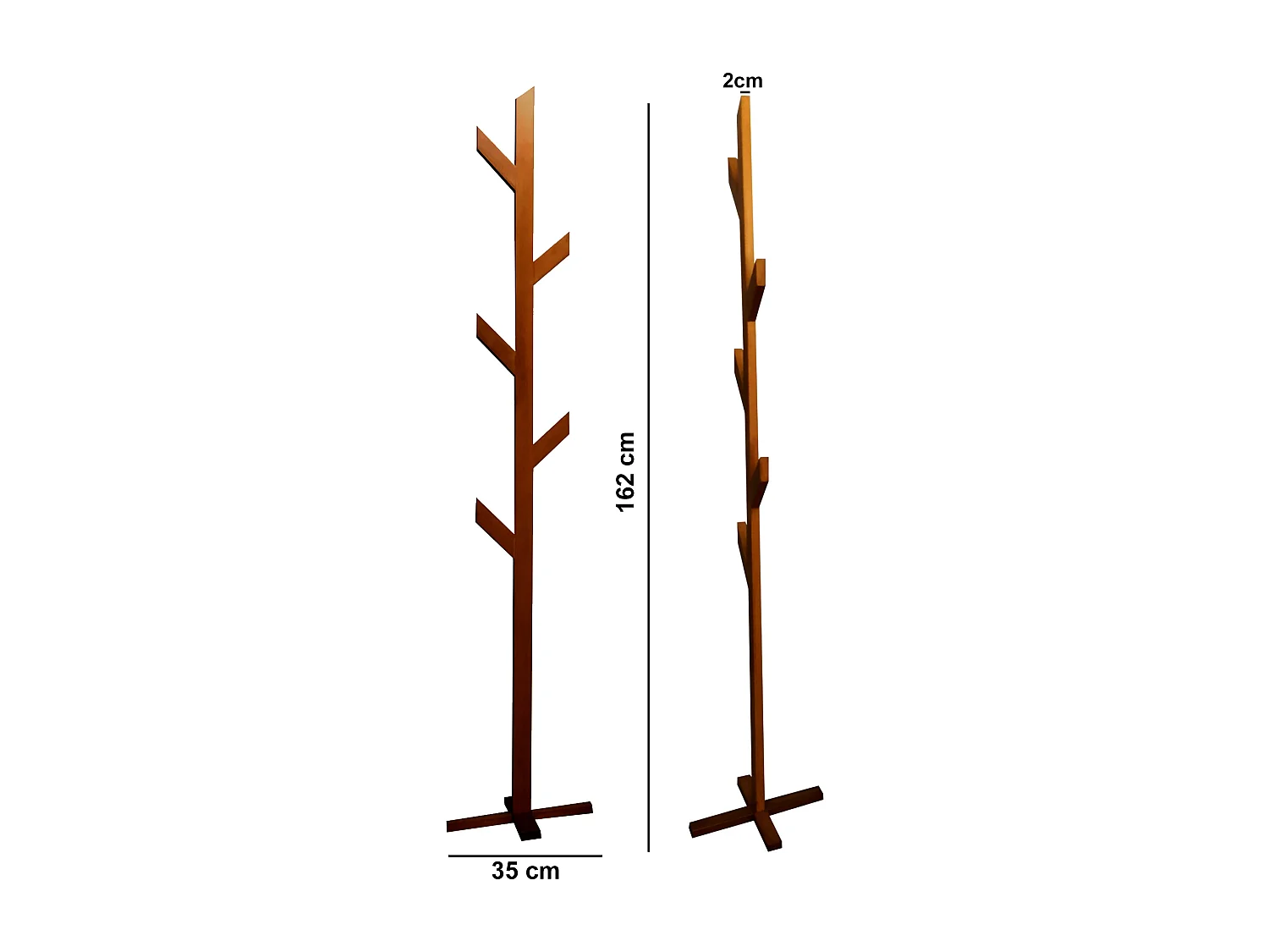 Arbrano 162 cm Portemanteu sur Pied, Fait-main et en Bois