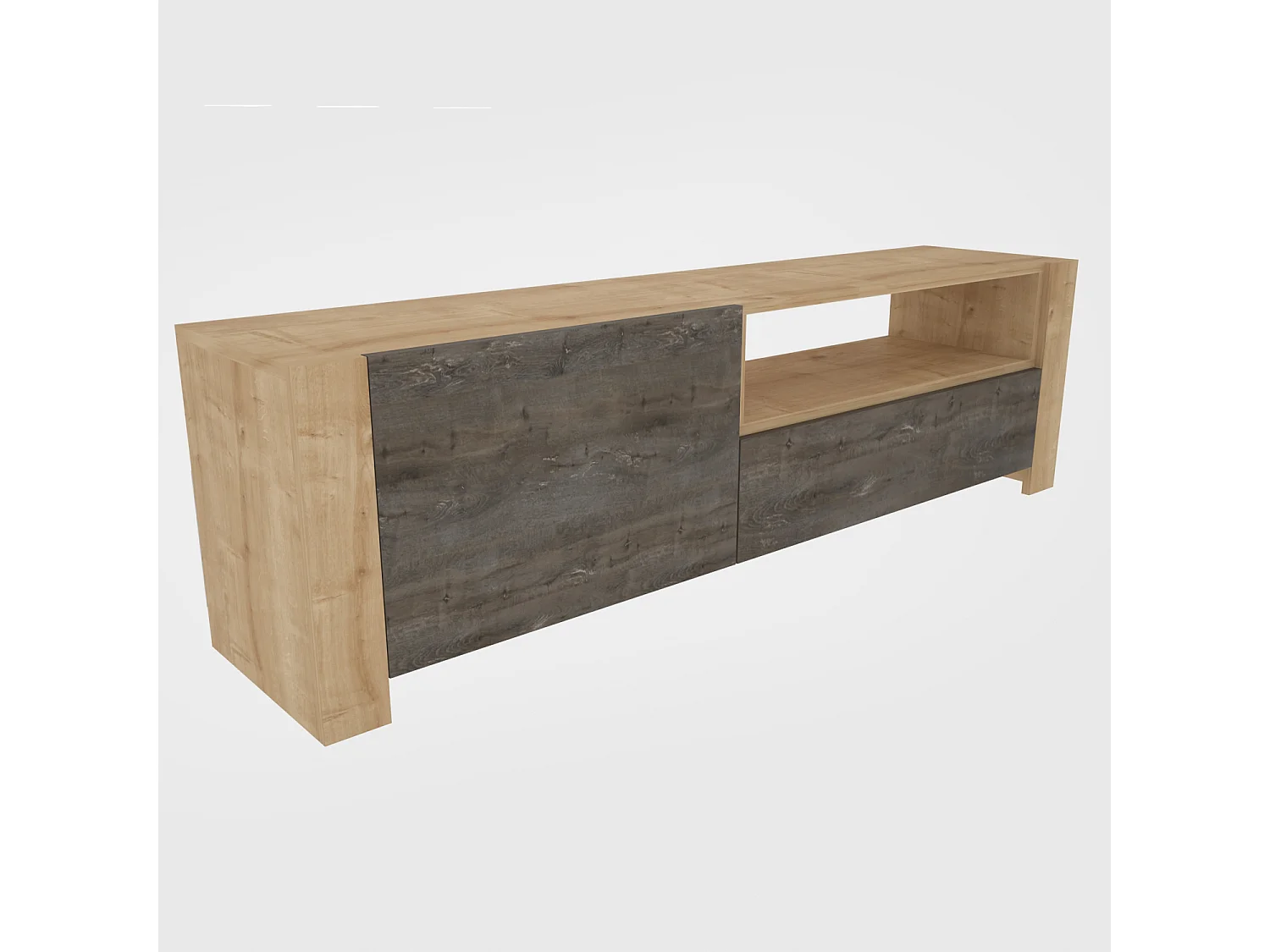 Piedmont 160 cm Meuble TV Armoires Battantes et Niche (Chêne)