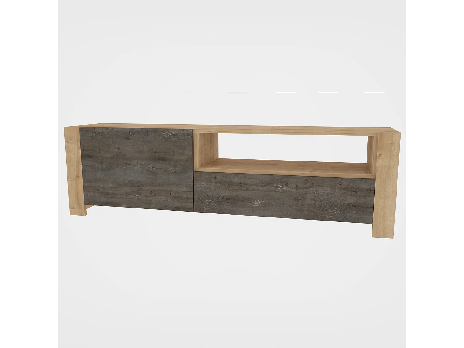 Piedmont 160 cm Meuble TV Armoires Battantes et Niche (Chêne)