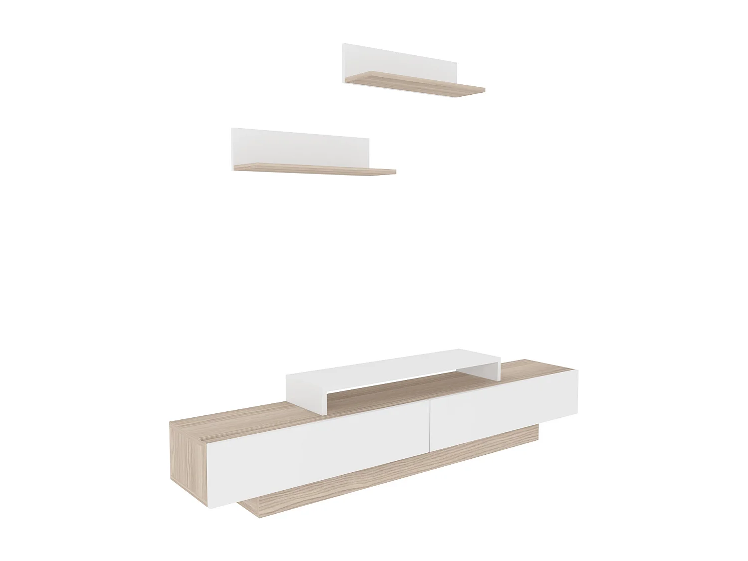 Lusi Meuble TV 180 cm Étagères Murales Incluses | Armoires Battantes (Cordoba)