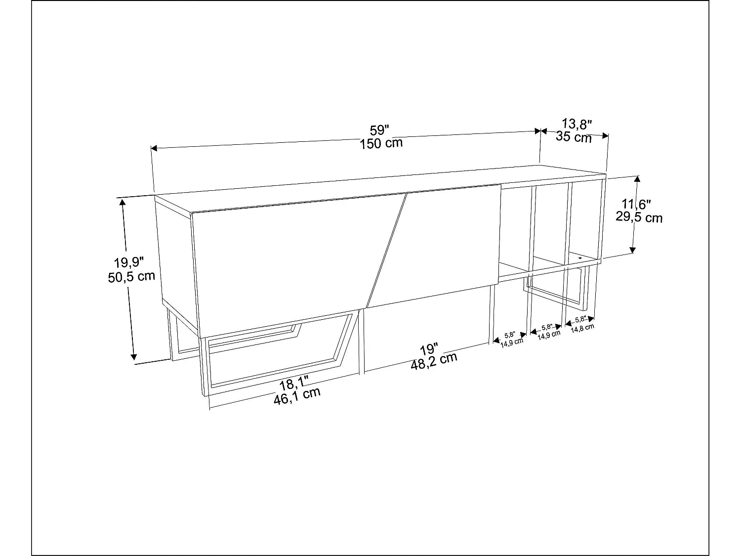 Decorotika Linossa  TV Unit for TVs up to 60 inches