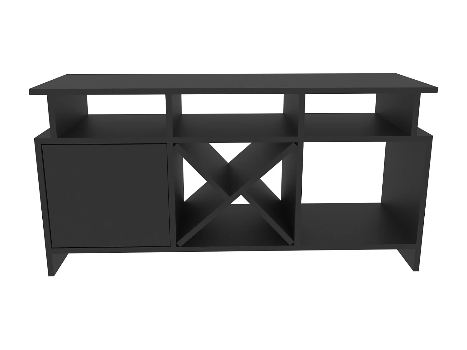 Auburn TV Meuble TV 120 cm Pour les TVs 55" | Niches et Armoire (Anthracite)