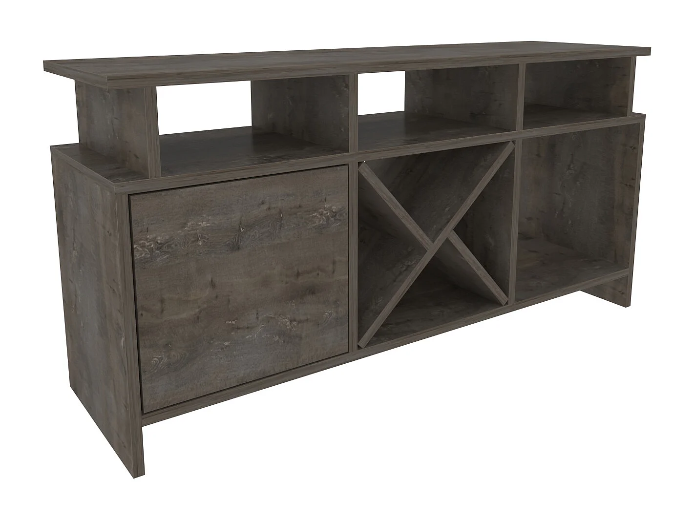 Auburn TV Meuble TV 120 cm Pour les TVs 55" | Niches et Armoire (Wenge)