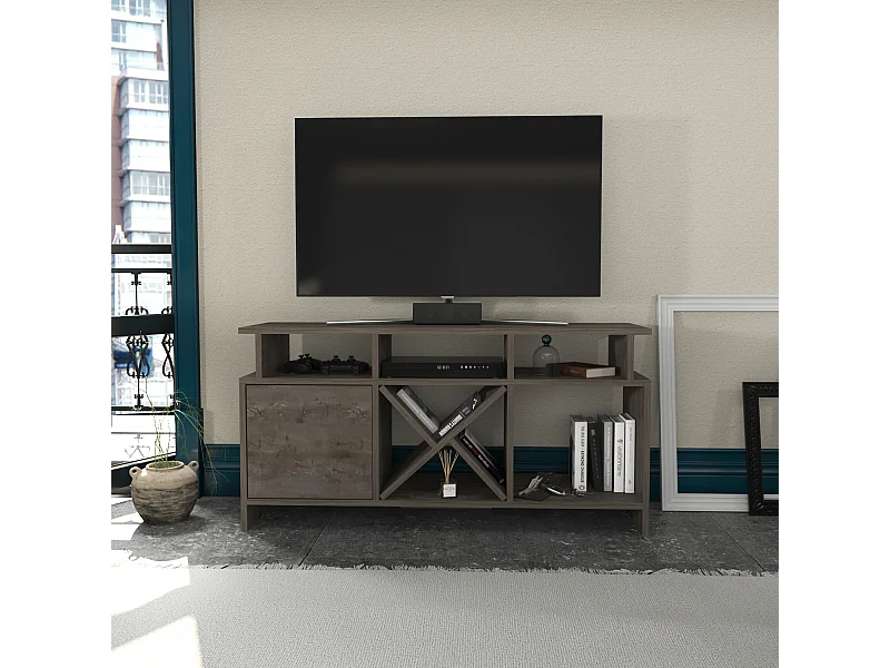 Auburn TV Meuble TV 120 cm Pour les TVs 55" | Niches et Armoire (Wenge)