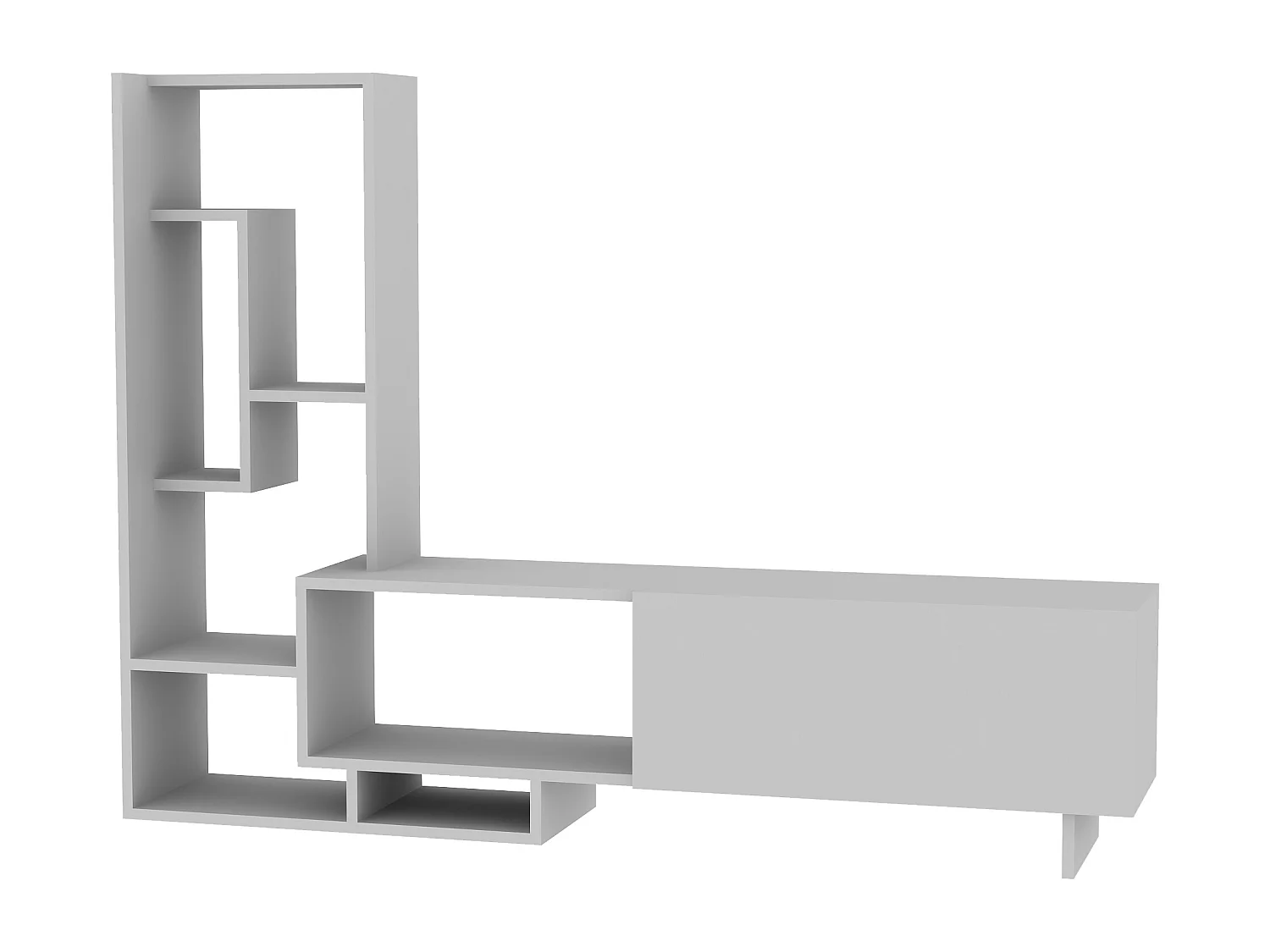 Pegai Meuble TV avec Rangement Armoires et Niches | Convient aux TVs 55" | Blanc