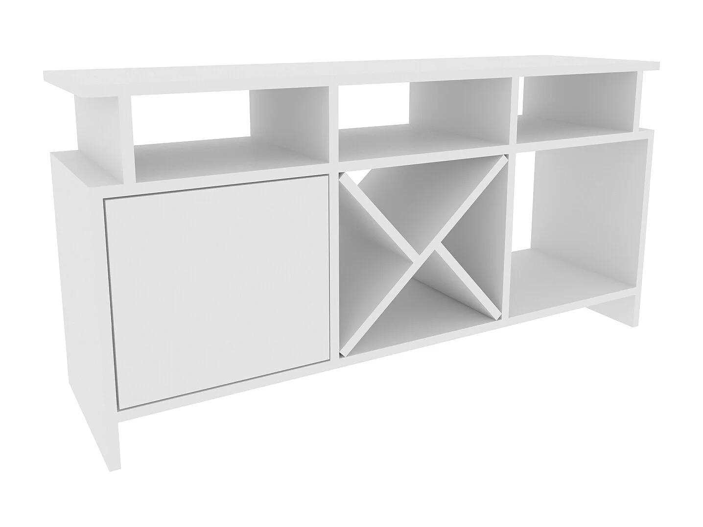 Auburn TV Meuble TV 120 cm Pour les TVs 55" | Niches et Armoire (Blanc)