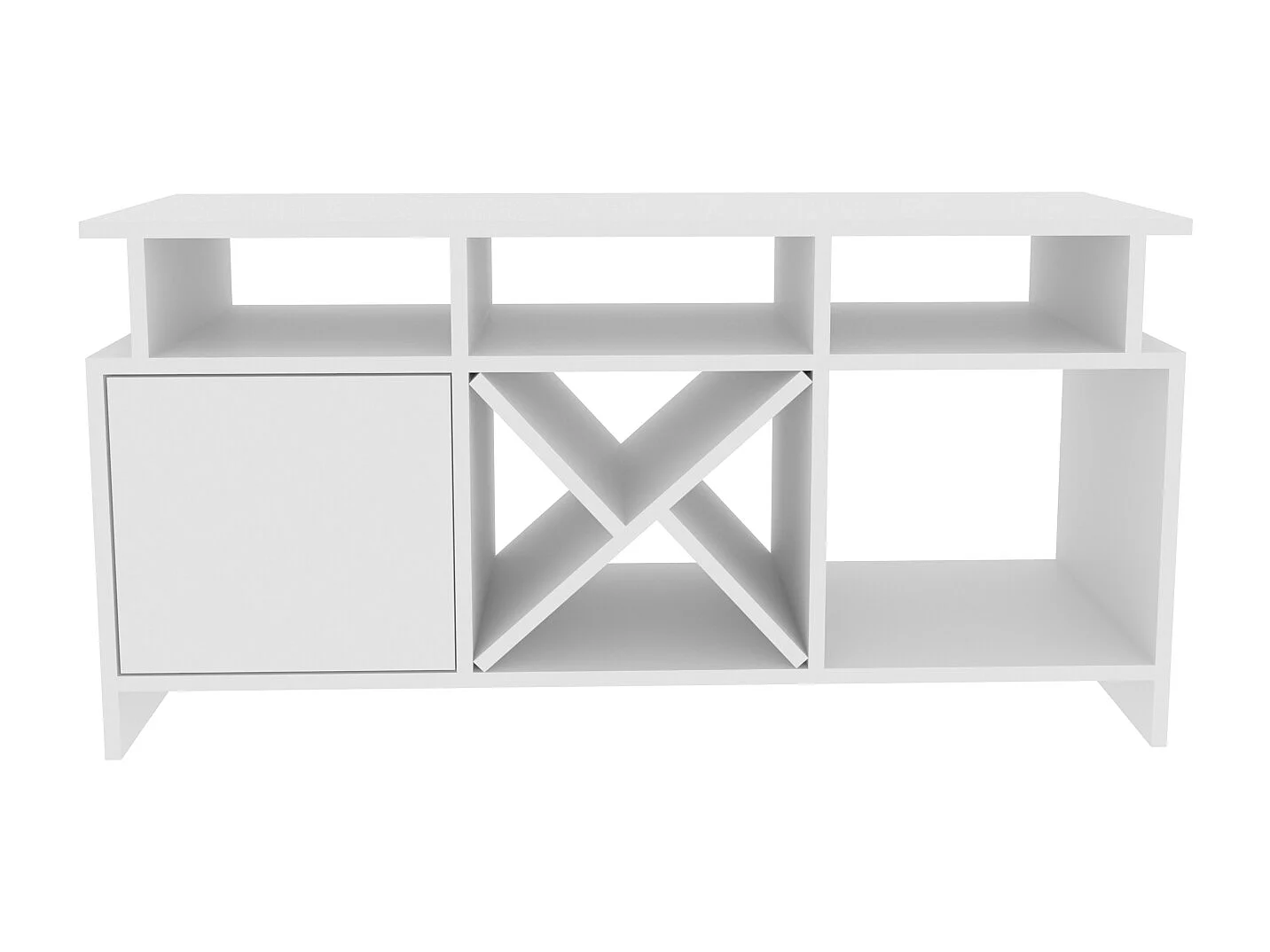 Auburn TV Meuble TV 120 cm Pour les TVs 55" | Niches et Armoire (Blanc)