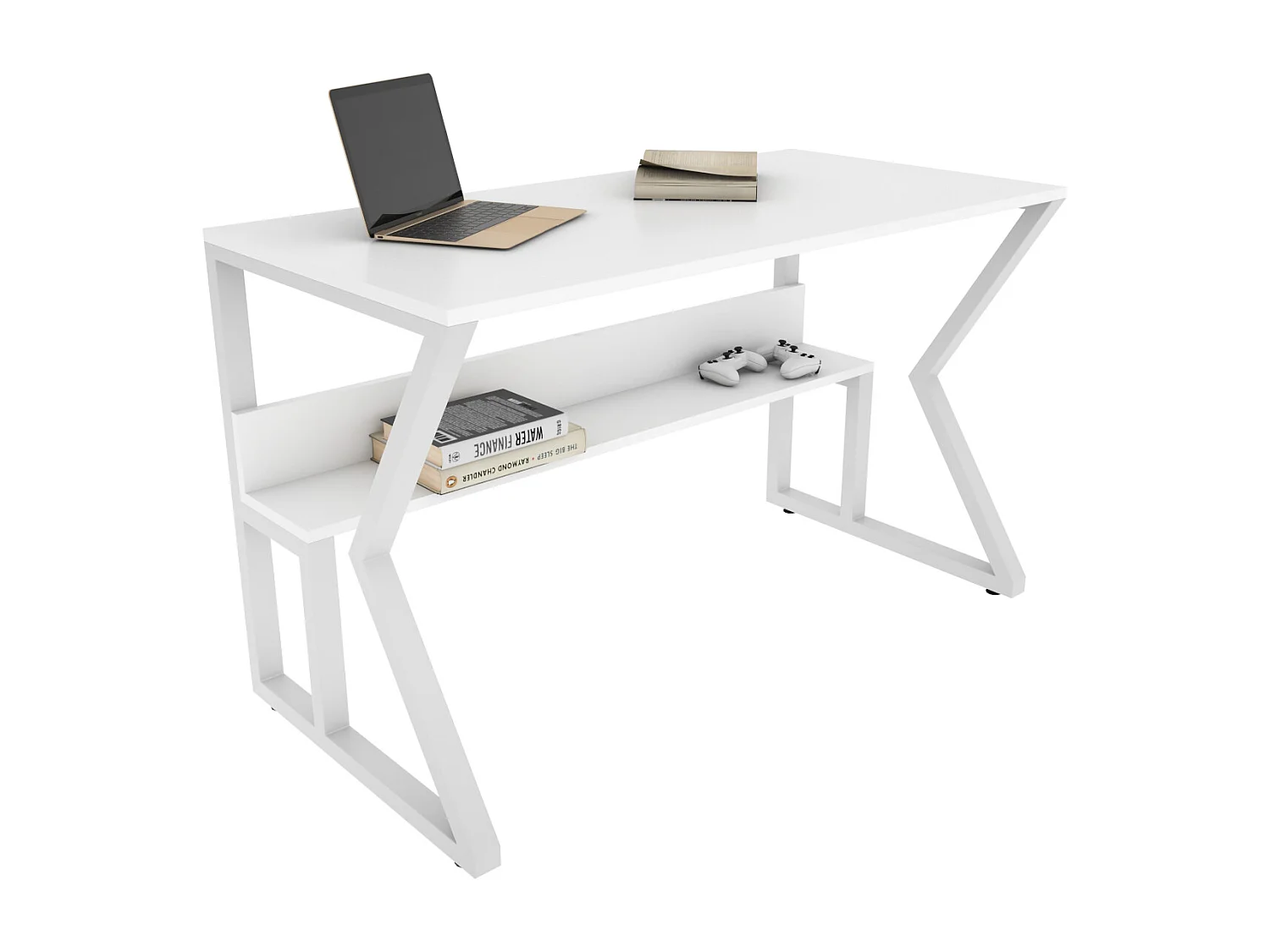 Bureau Avec Le Cadre En Métal Et Étagère Secrète