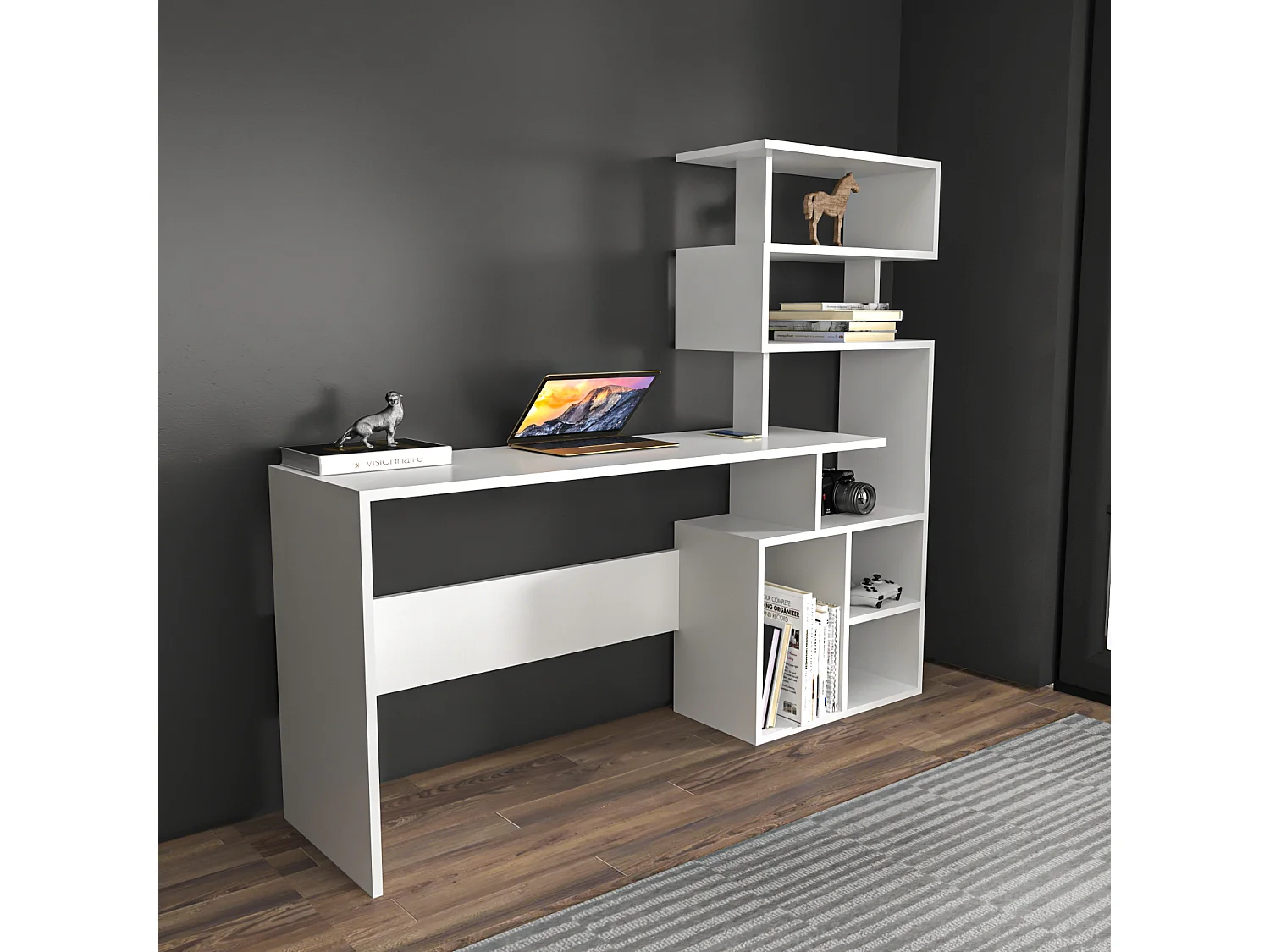 Decorotika Next 160 cm Desk with Open Shelves