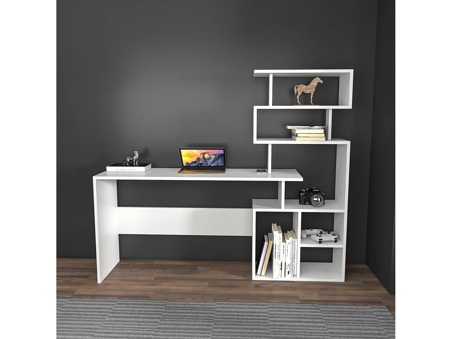 Decorotika Next 160 cm Desk with Open Shelves