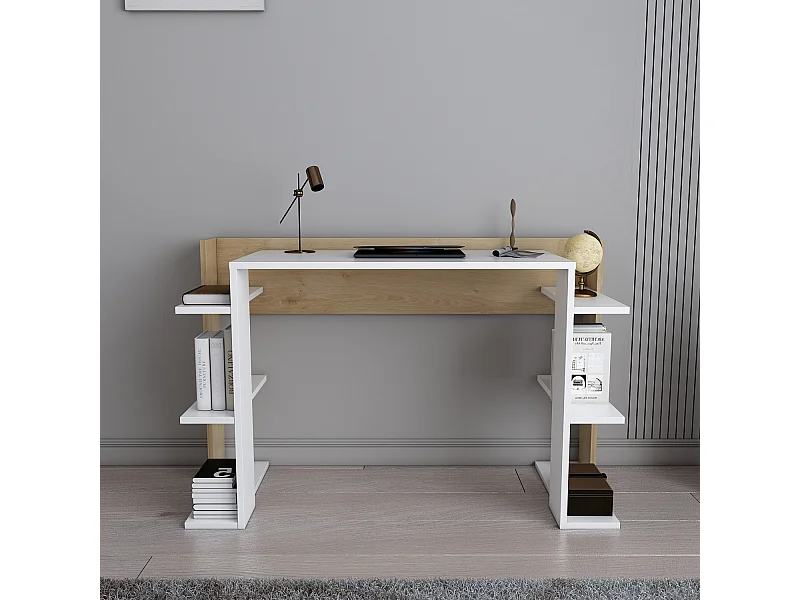 Cinar Bureau 122 cm avec Etagères Ouvertes Design Unique et Modern