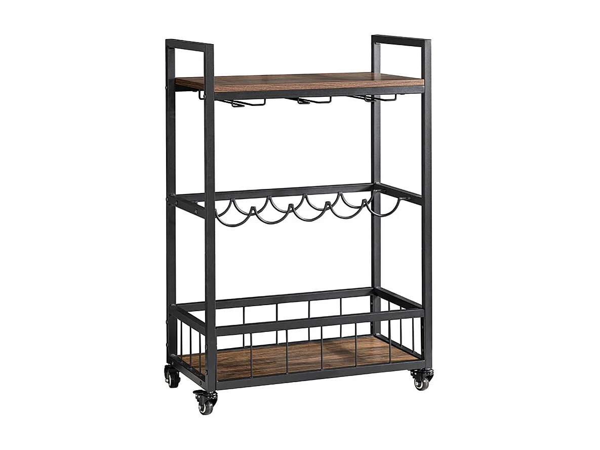 Carrinho Bar Braga  (Wengue, Preto)