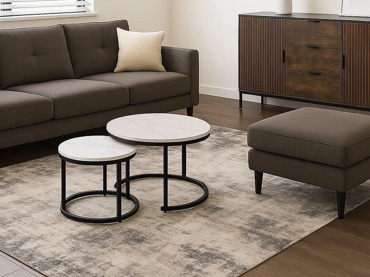 Conjunto Mesas de Apoio, Oeiras (Marmore Branco, Preto)