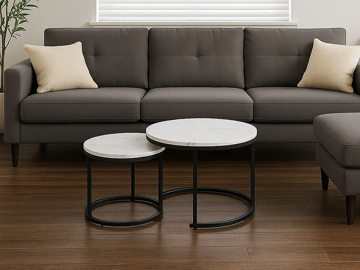 Conjunto Mesas de Apoio, Oeiras (Marmore Branco, Preto)