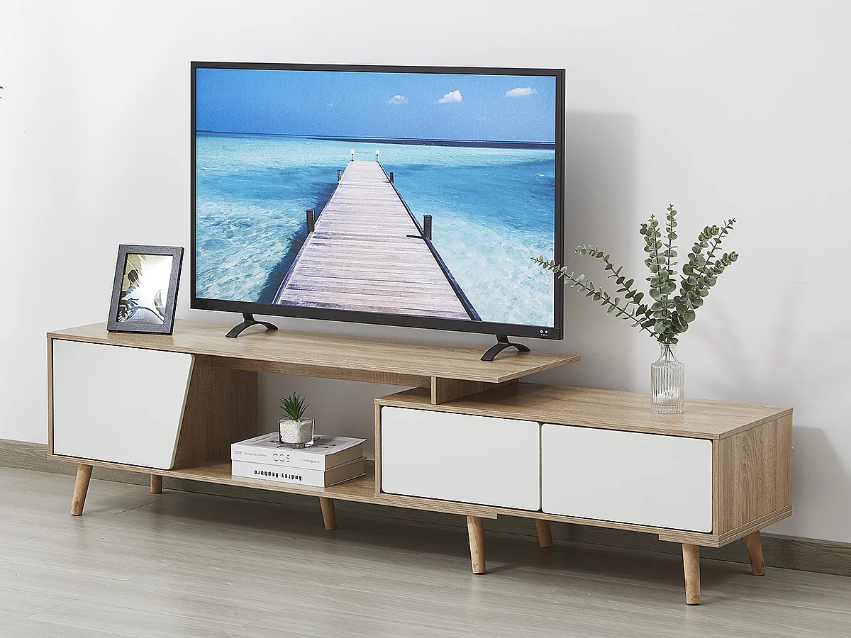 Móvel TV Cascais (Carvalho Claro, Branco)