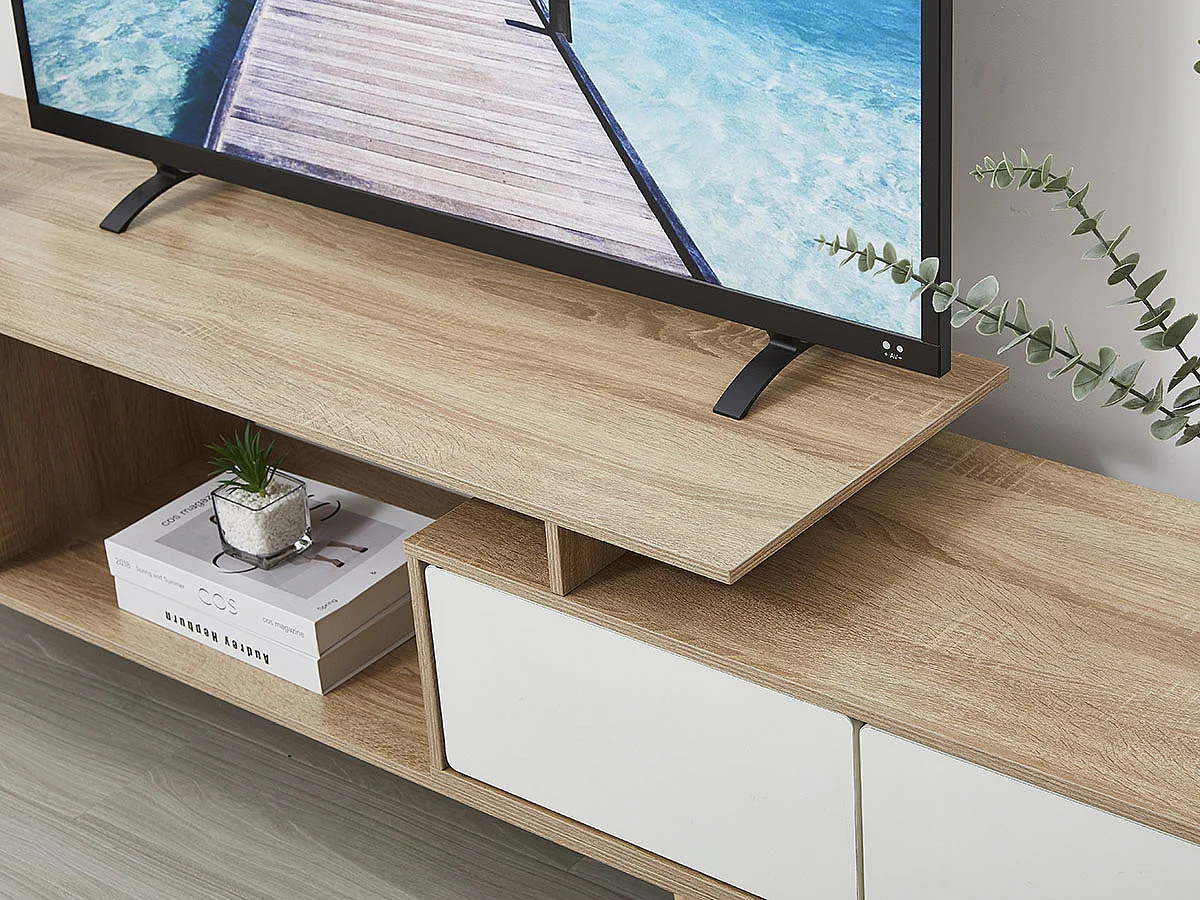 Móvel TV Cascais (Carvalho Claro, Branco)