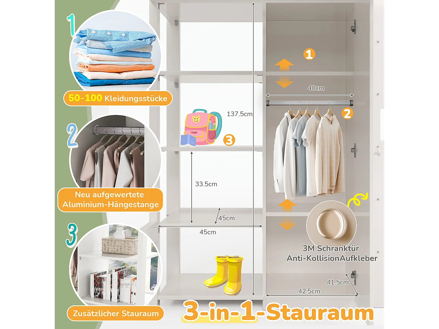 Lit mezzanine 90 x 200 cm avec armoire et 6 étagères - Panneaux de particules + MDF - Blanc (sans matelas)