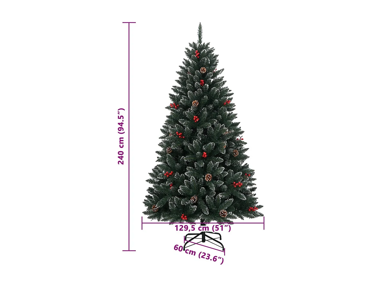 Künstlicher Weihnachtsbaum 300 LEDs 240 cm