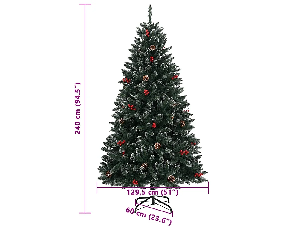 Kunstkerstboom met 300 LED's 240 cm