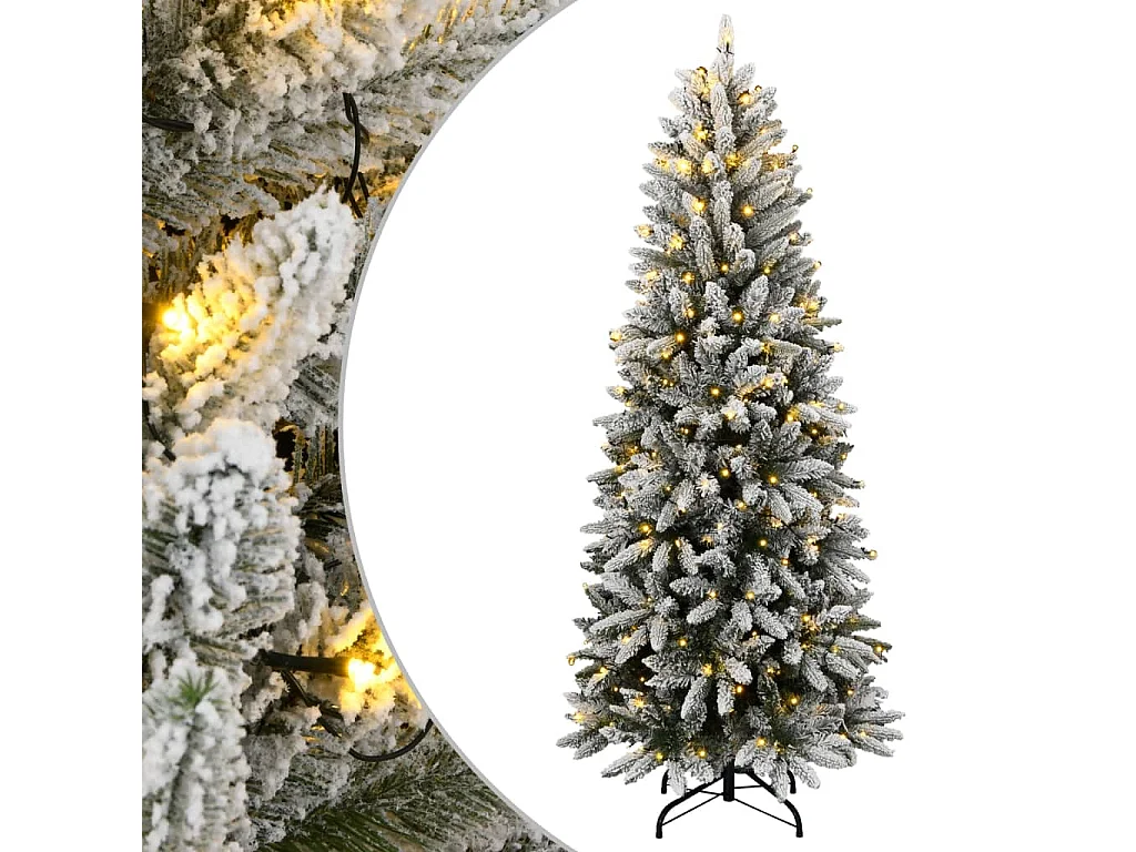 Kunstkerstboom met 300 LED's en sneeuw 240 cm