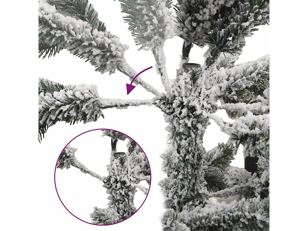 Sapin de Noël artificiel 300 LED et neige floquée 210 cm