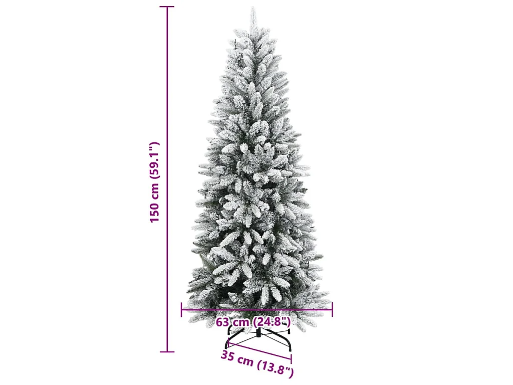 Kunstkerstboom met 150 LED's en sneeuw 150 cm