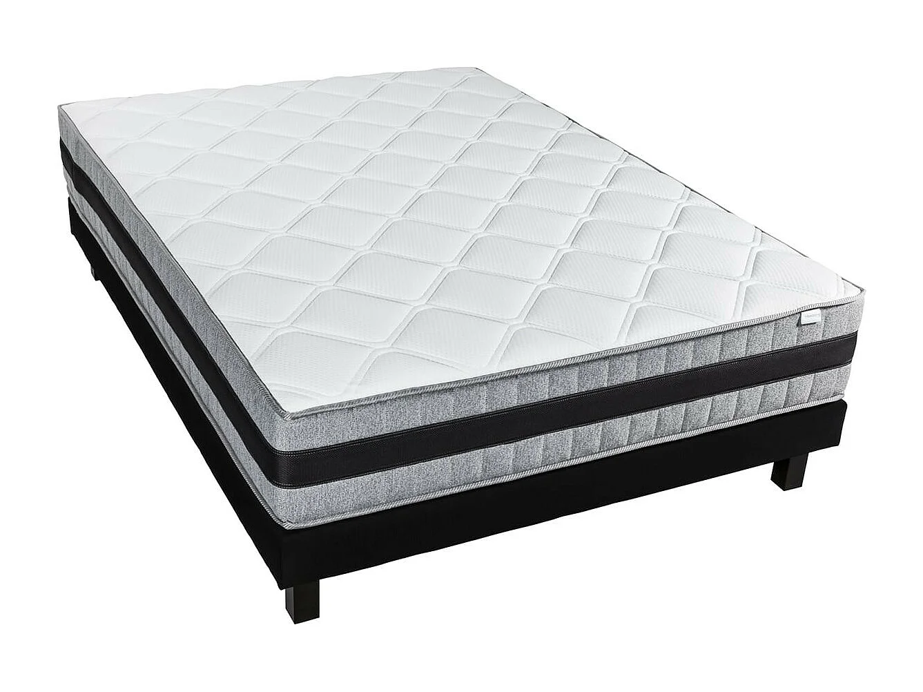 Ensemble matelas mémoire + sommier 90x190 Memo Luxe Hbedding - Mousse haute densité + mémoire de forme