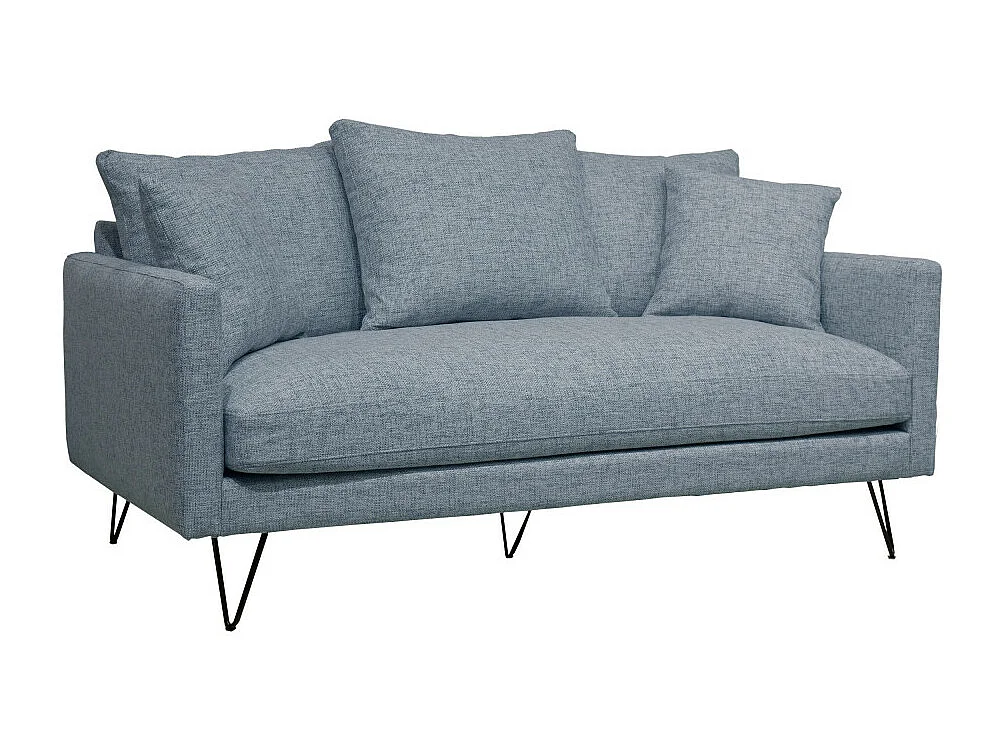 Villabon - Canapé 3 places en tissu pieds épingles noirs - Bronze