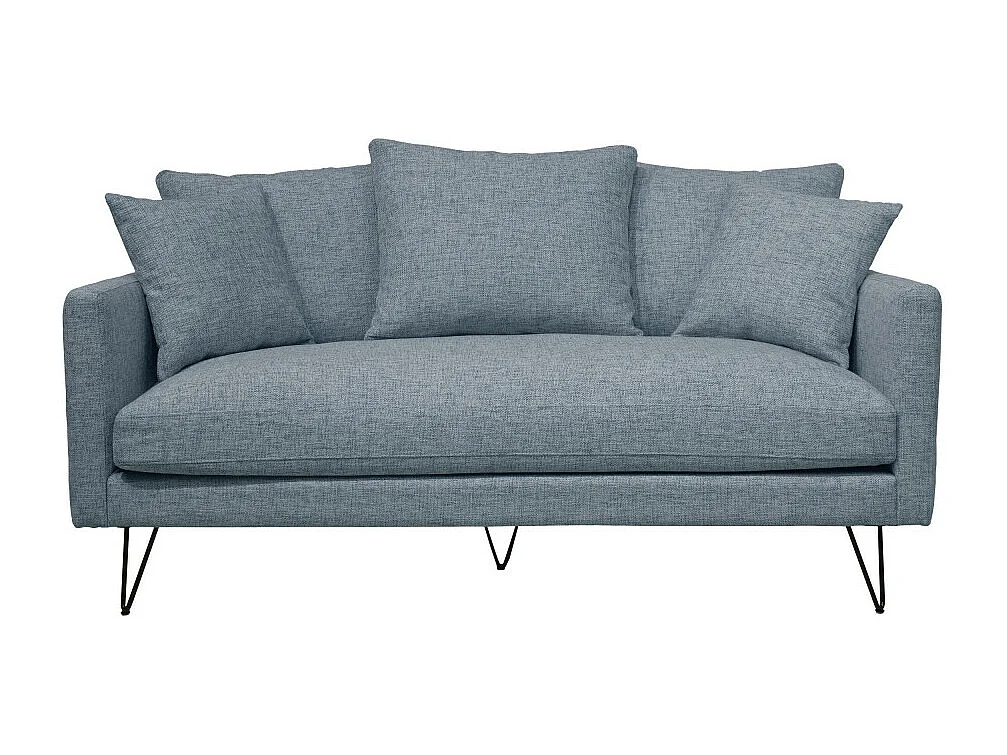 Villabon - Canapé 3 places en tissu pieds épingles noirs - Bronze