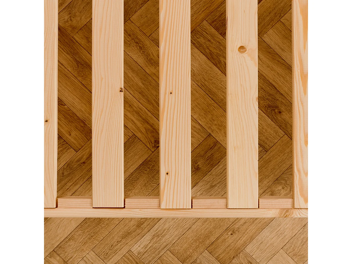 Sommier tapissier à lattes recouvertes Bleu Marine 90x190cm