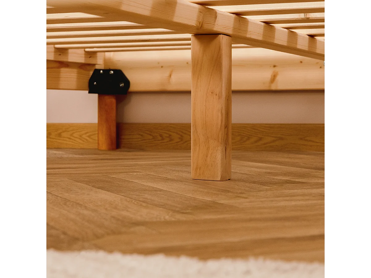 Sommier tapissier à lattes recouvertes Bleu Marine 90x190cm