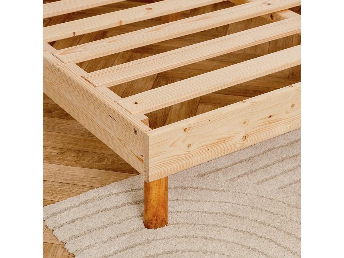 Sommier tapissier à lattes recouvertes Bleu Marine 90x190cm