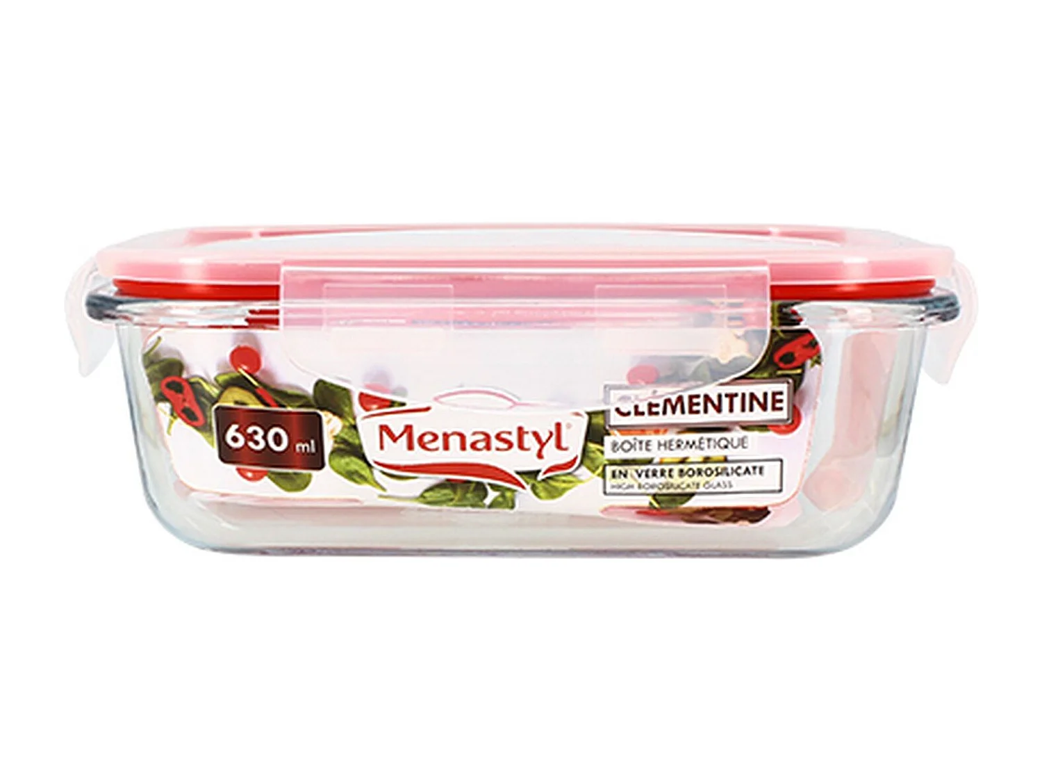 Menastyl - Lot 6 Boites Hermetiques Rectangulaire Clementine 630ml En Verre