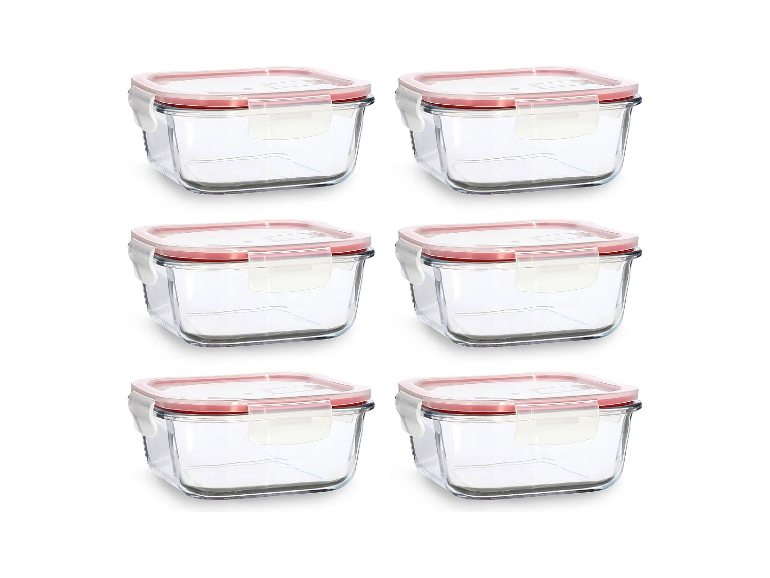 Menastyl - Lot 6 Boites Hermetiques Clementine Carrees 800ml En Verre