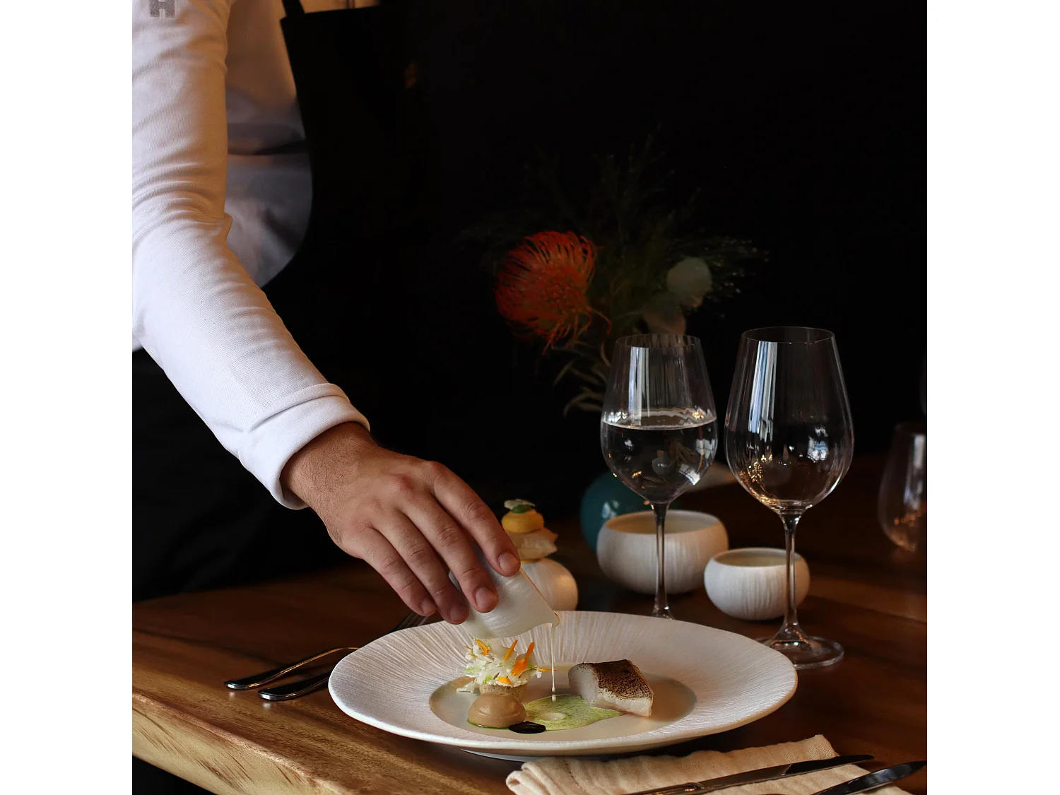 Ogo Living - Lot 6 Assiettes Plates Urus 31cm En Porcelaine Beige Et Blanc