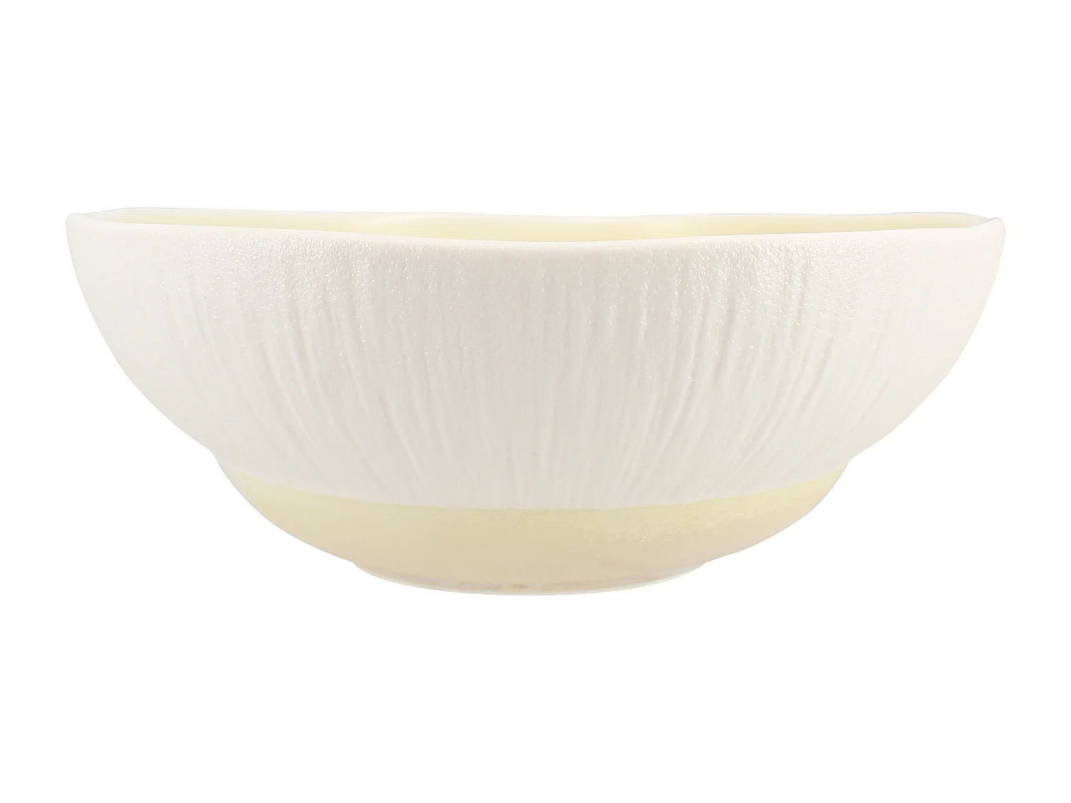 Ogo Living - Lot 6 Assiettes Creuses Urus 20cm En Porcelaine Beige Et Blanc