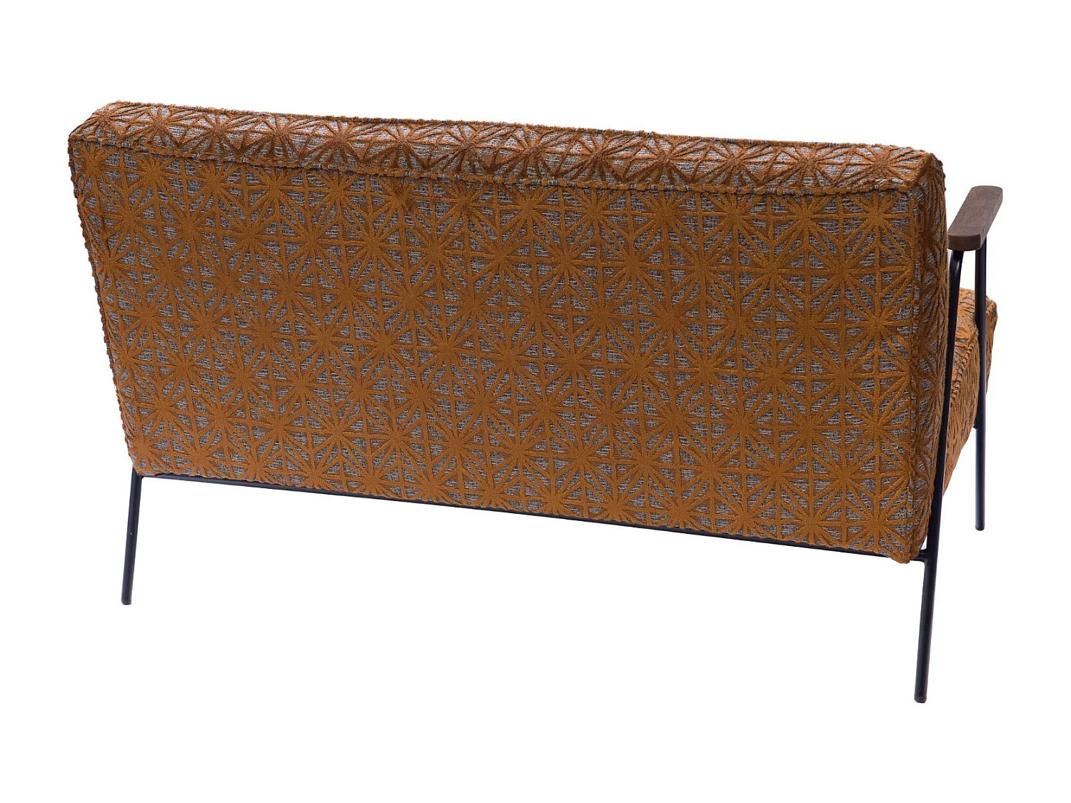 Canapé 2 places en tissu en relief marron - SINTRA