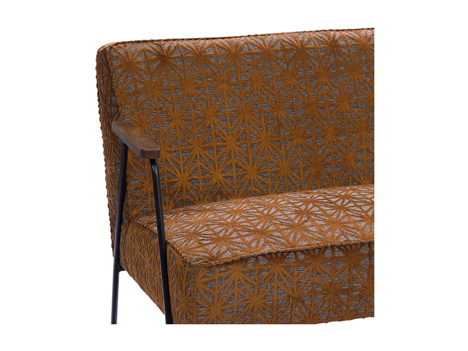 Canapé 2 places en tissu en relief marron - SINTRA