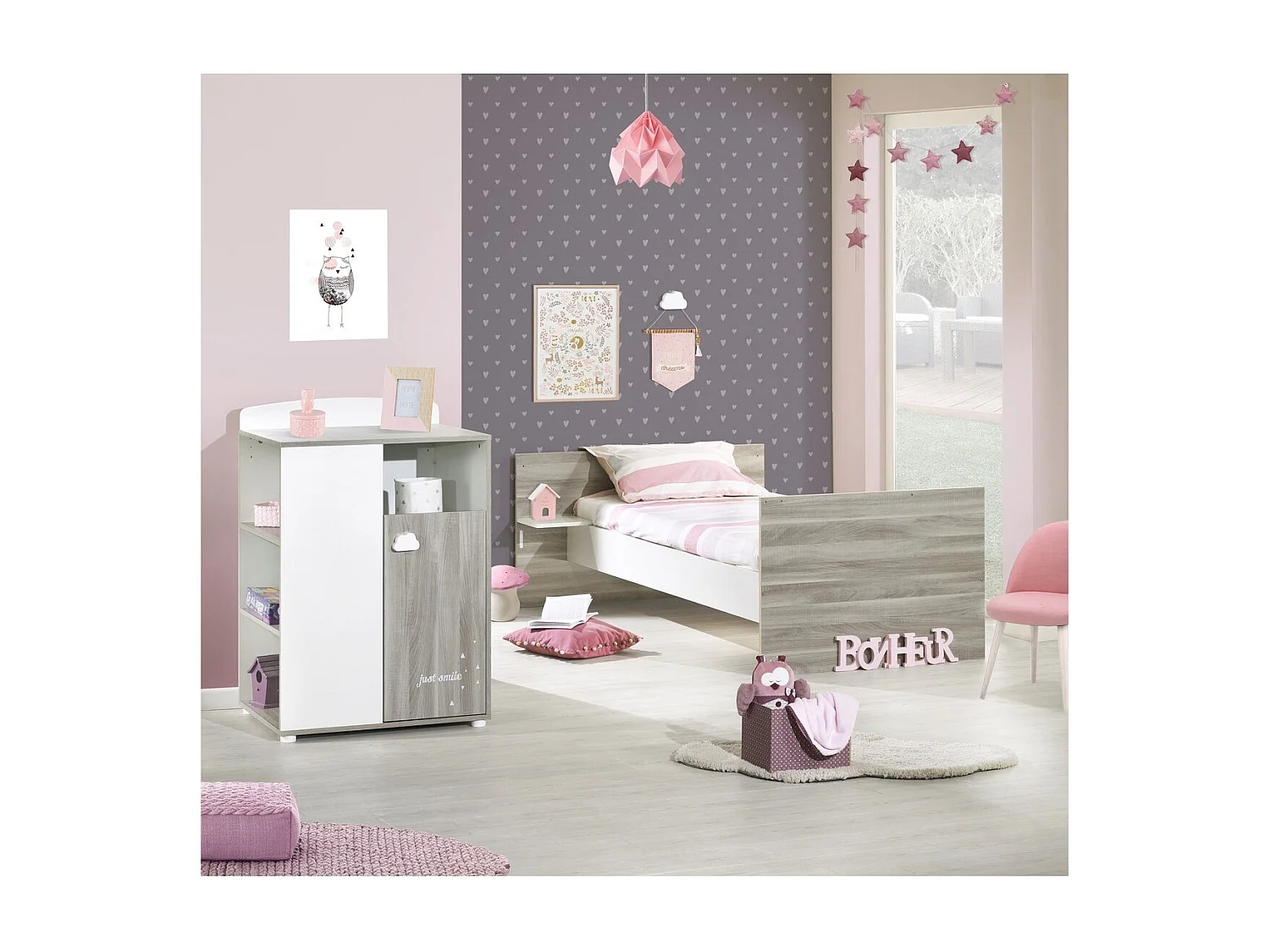 Lit Combiné 120x60 Evolutif en 90x190 en bois SMILE - BabyPrice