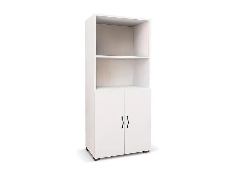 Armoire Multifonction Catter House Atenas 143 de 60x32x143 cm avec 2 Étagères, 2 Portes Inférieures et de Couleur Blanche