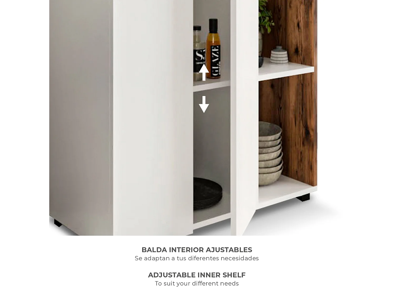 Armoire Multifonction Catter House Delfos 123 de 90x41x123cm 3 Compartiments, 2 Portes, 1 Étagère Intérieure à Hauteur Réglable