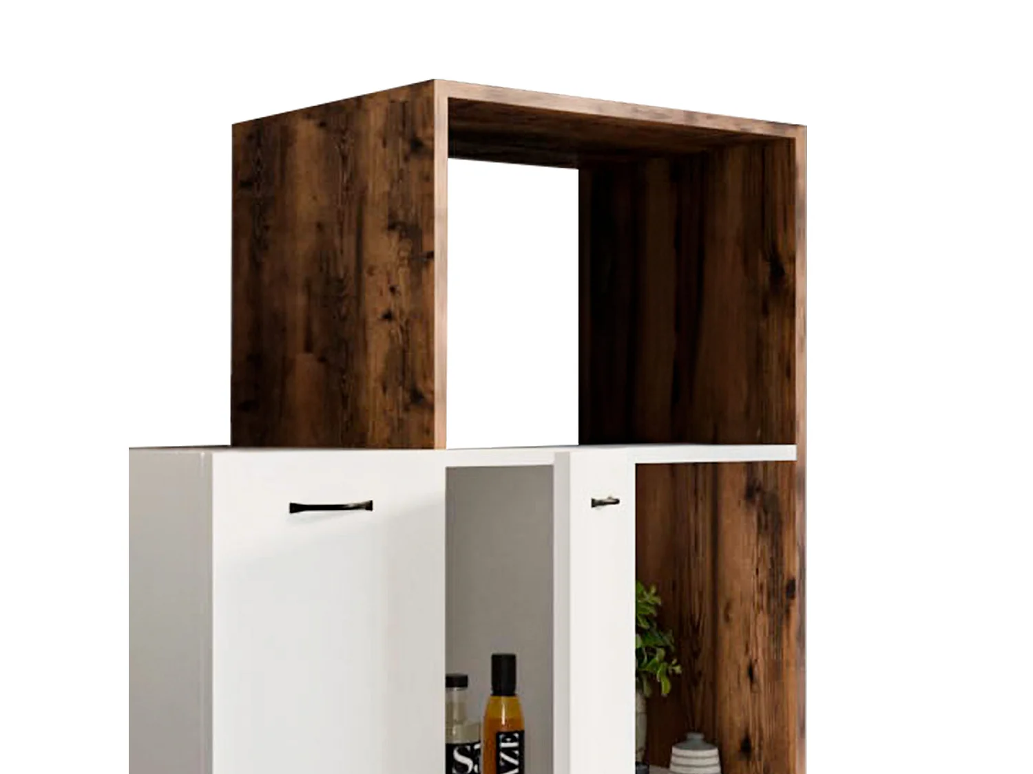 Armoire Multifonction Catter House Delfos 123 de 90x41x123cm 3 Compartiments, 2 Portes, 1 Étagère Intérieure à Hauteur Réglable